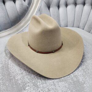 Rodeo King Beaver Quality Western Hat Leather Band Star Concho Men's Size 7